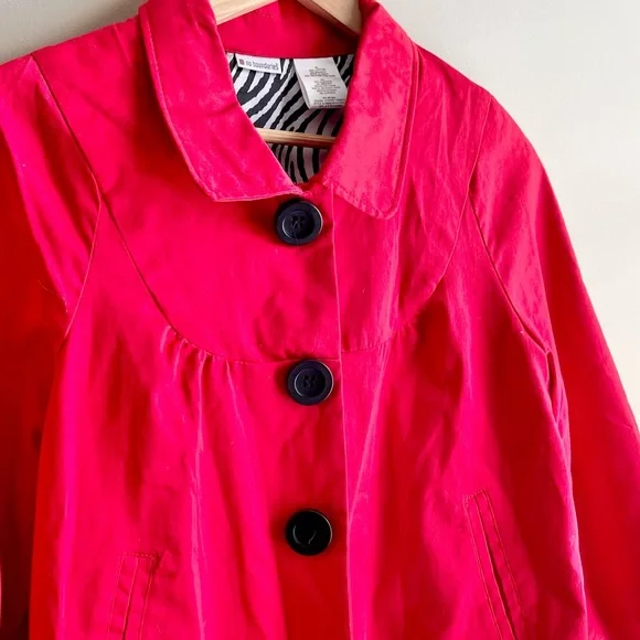 No Boundaries Red Snap Front 3/4 sleeve Jacket - Picture 2 of 3